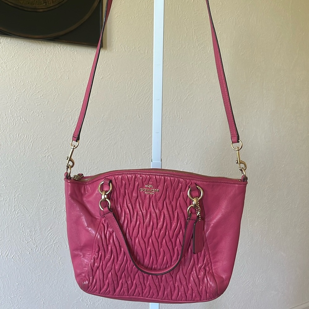 Coach Kelsey pink medium tote crossbody bag